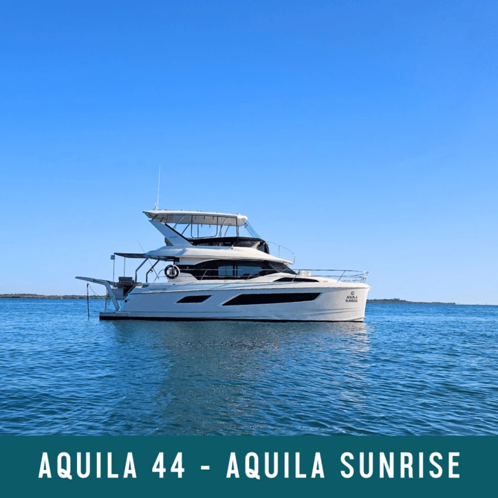 Power Catamaran, Yacht Hire, Aquila Sunrise, Aquila 44, Hervey Bay, Queensland